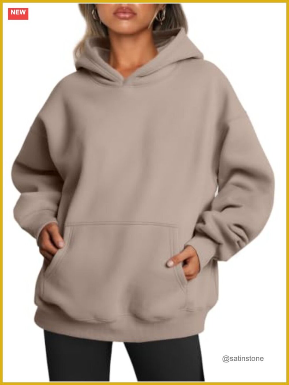 Oversized Hoodie 50% Polyester 50% Cotton Fleece Pullover Women Sweatshirt